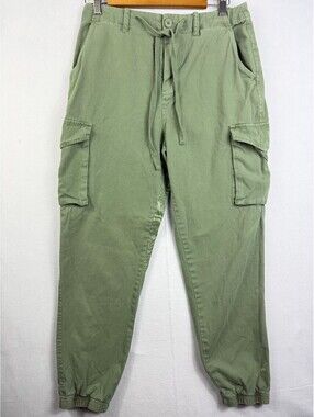 Z Supply Olive Cargo Pants Sz M Tapered Jogger Fit Six Pocket Streetwear
